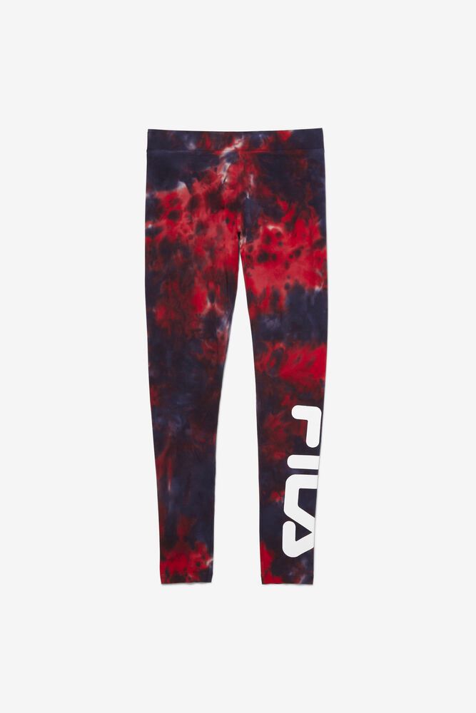 Fila Laila Tie Dye Leggings Navy/Red - Womens - 25103IAUF